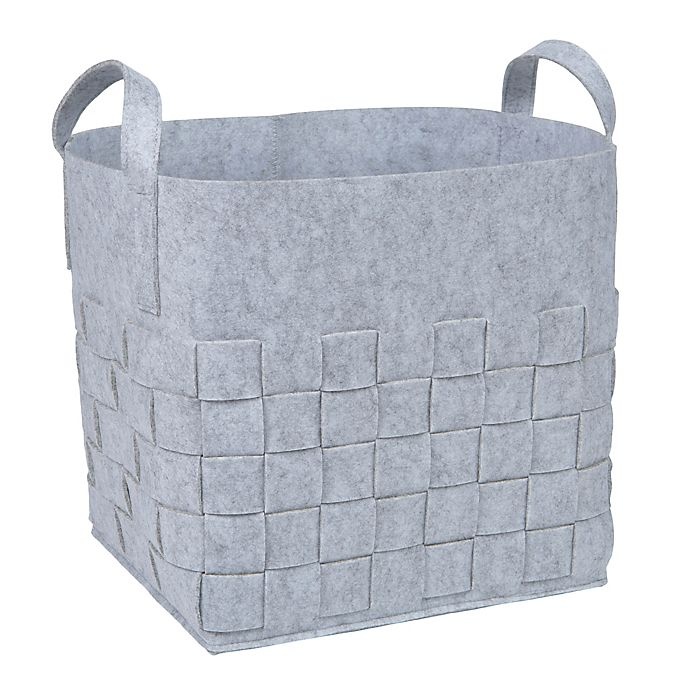 slide 1 of 1, Sammy & Lou Woven Felt Storage Cube - Light Grey, 1 ct