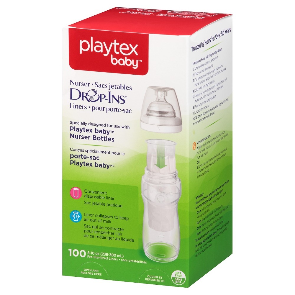 slide 4 of 7, Playtex Drop-Ins System Pre-Sterilized Disposable Liners, 100 ct