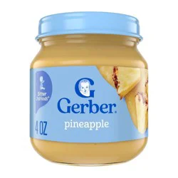 Gerber Stage 2 Baby Food, Pineapple Jar, Fruit Puree, Non-GMO, Baby Puree