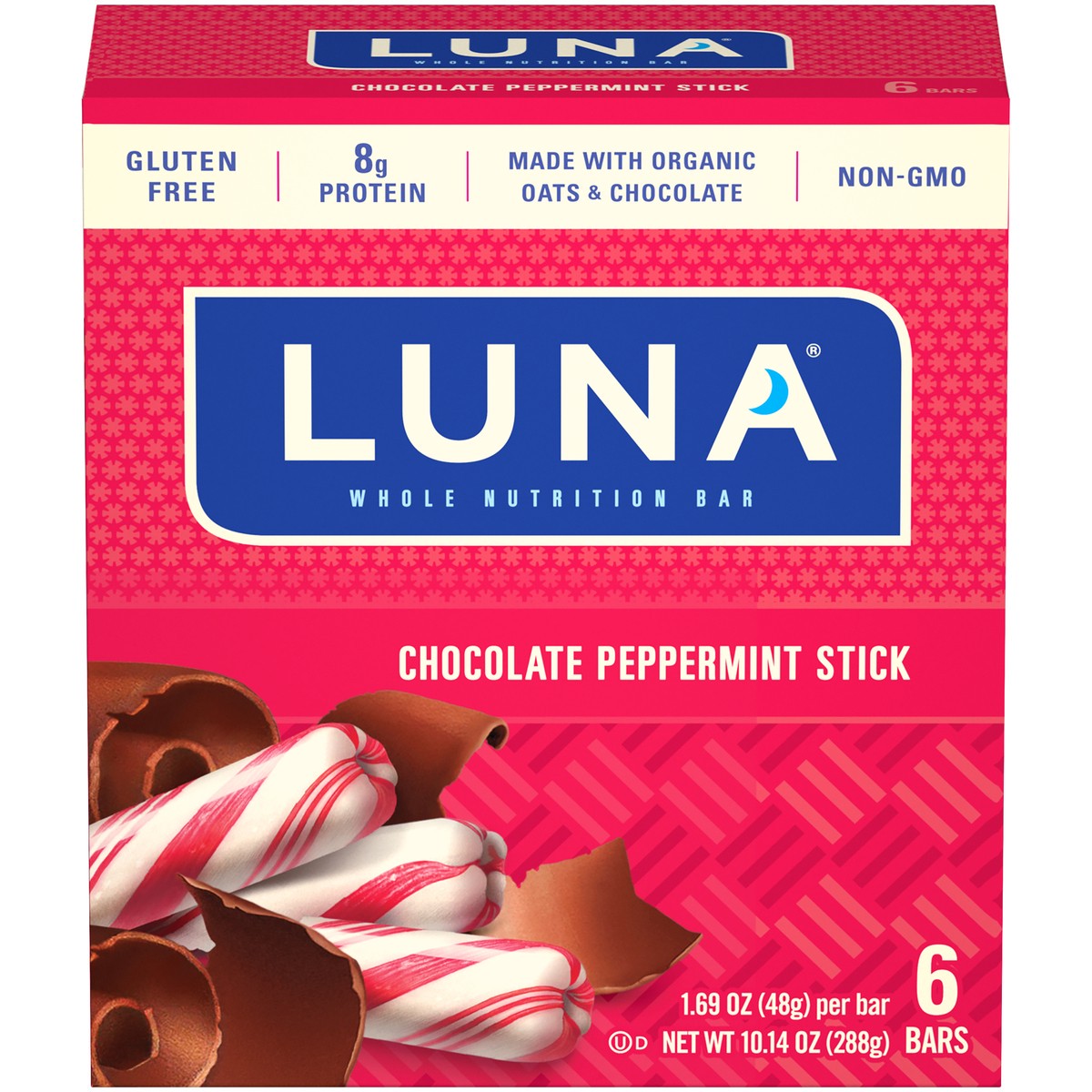 slide 1 of 8, Luna Chocolate Peppermint Nutrition Bars For Women, 6 ct