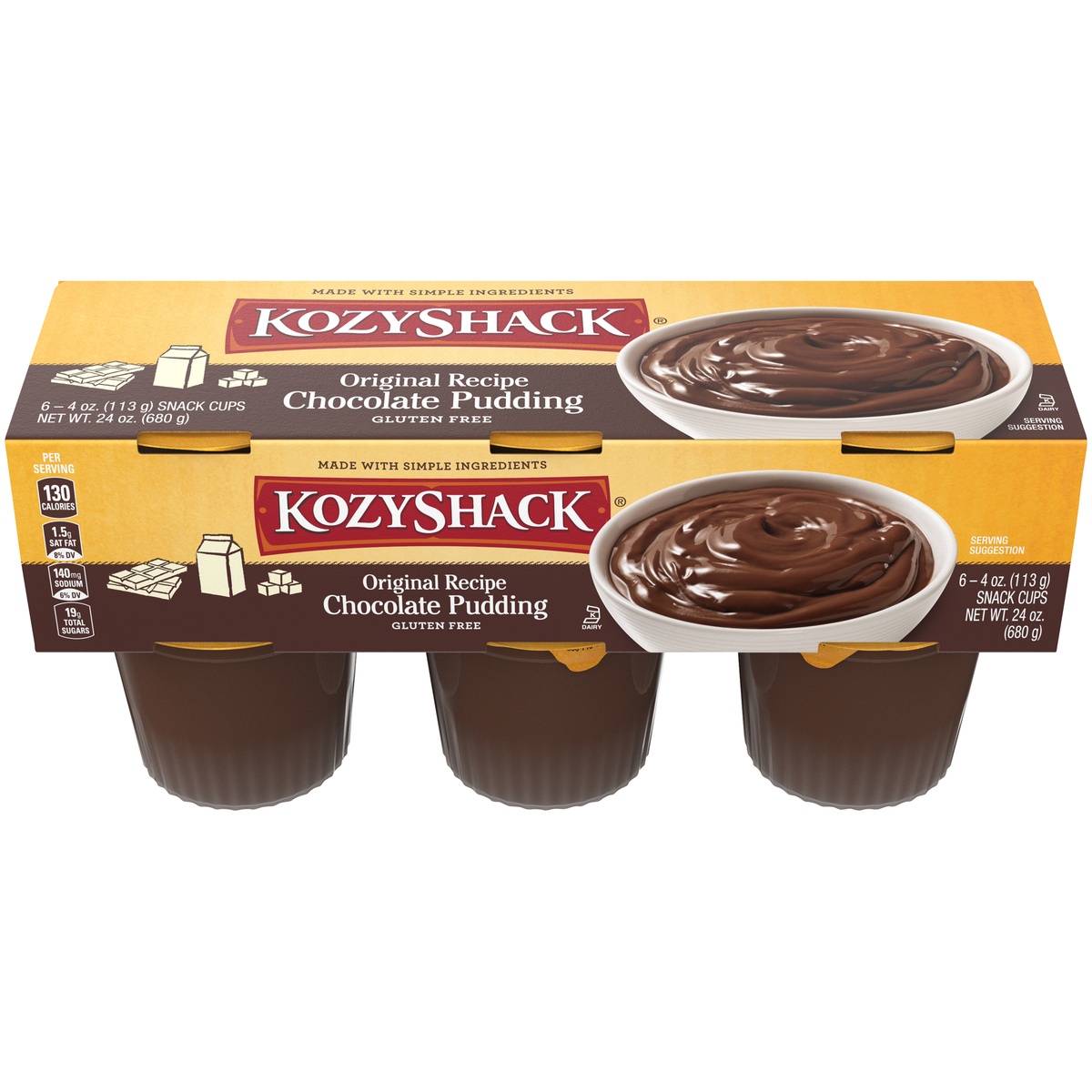 slide 1 of 8, Kozy Shack Chocolate Pudding, 6 ct; 4 oz