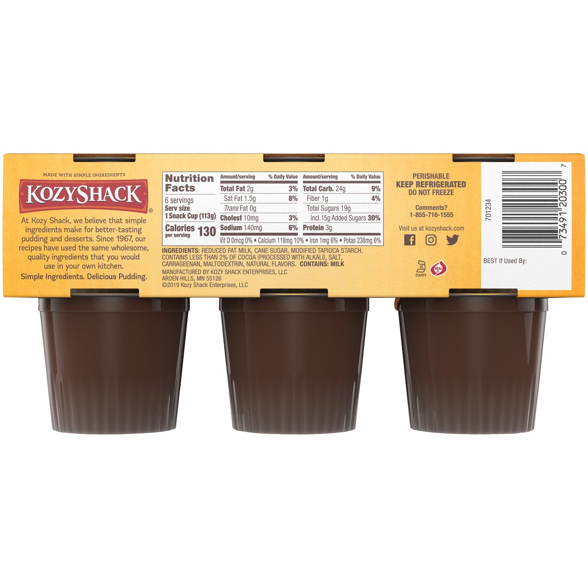 slide 8 of 9, Kozy Shack Chocolate Pudding, Gluten Free Dessert, 4 oz, 6 ct, 24 oz