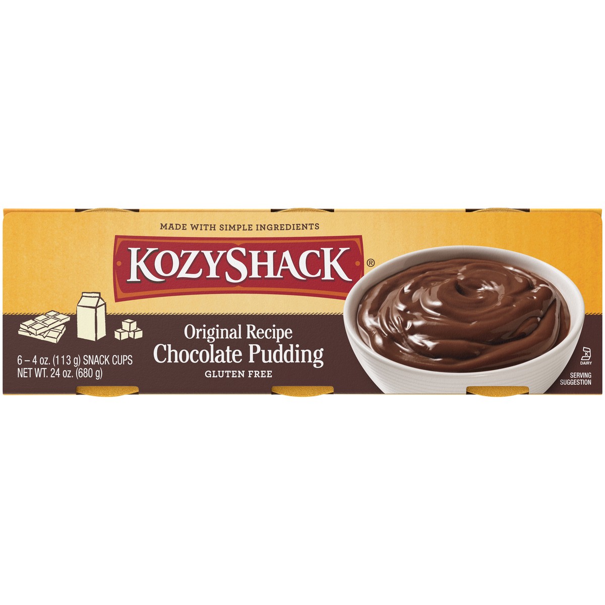 slide 7 of 9, Kozy Shack Chocolate Pudding, Gluten Free Dessert, 4 oz, 6 ct, 24 oz