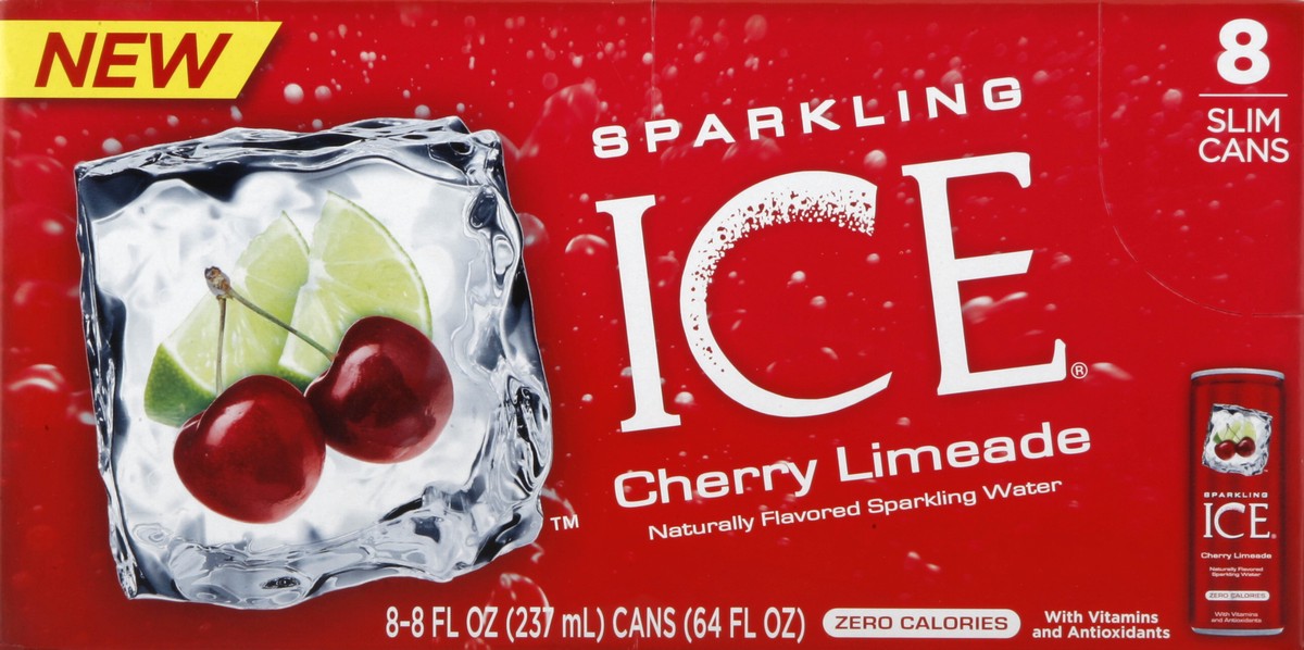 slide 2 of 6, Sparkling ICE Sparkling Water, Cherry Limeade, Slim Cans, 8 ct