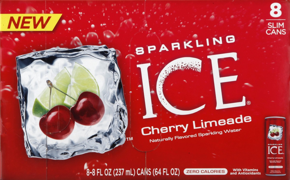 slide 6 of 6, Sparkling ICE Sparkling Water, Cherry Limeade, Slim Cans, 8 ct