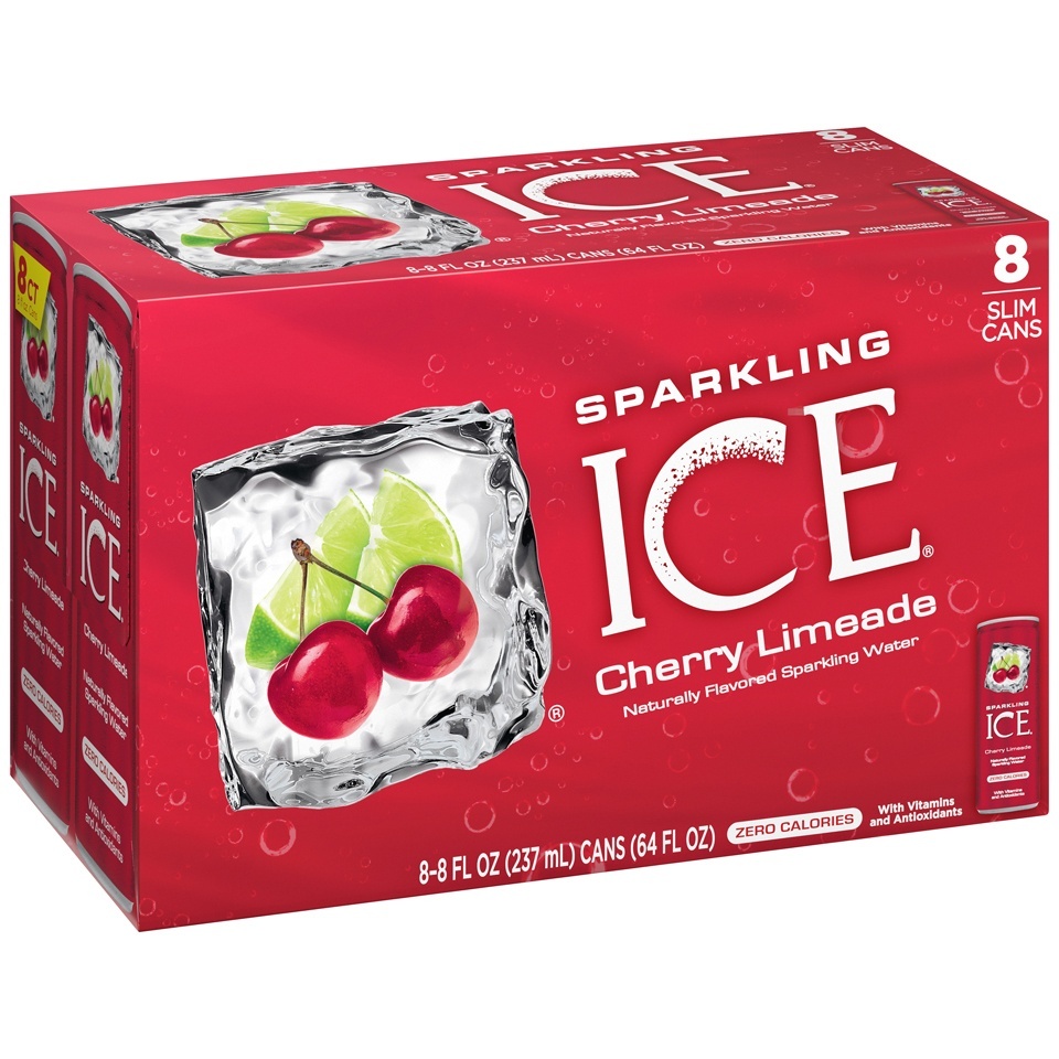 slide 1 of 6, Sparkling ICE Sparkling Water, Cherry Limeade, Slim Cans, 8 ct