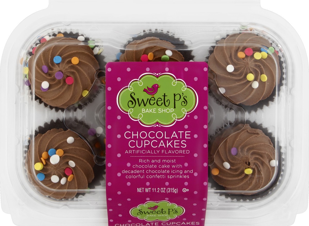 slide 5 of 6, Sweet P's Bake Shop Chocolate Cupcakes 6 ea, 6 ct