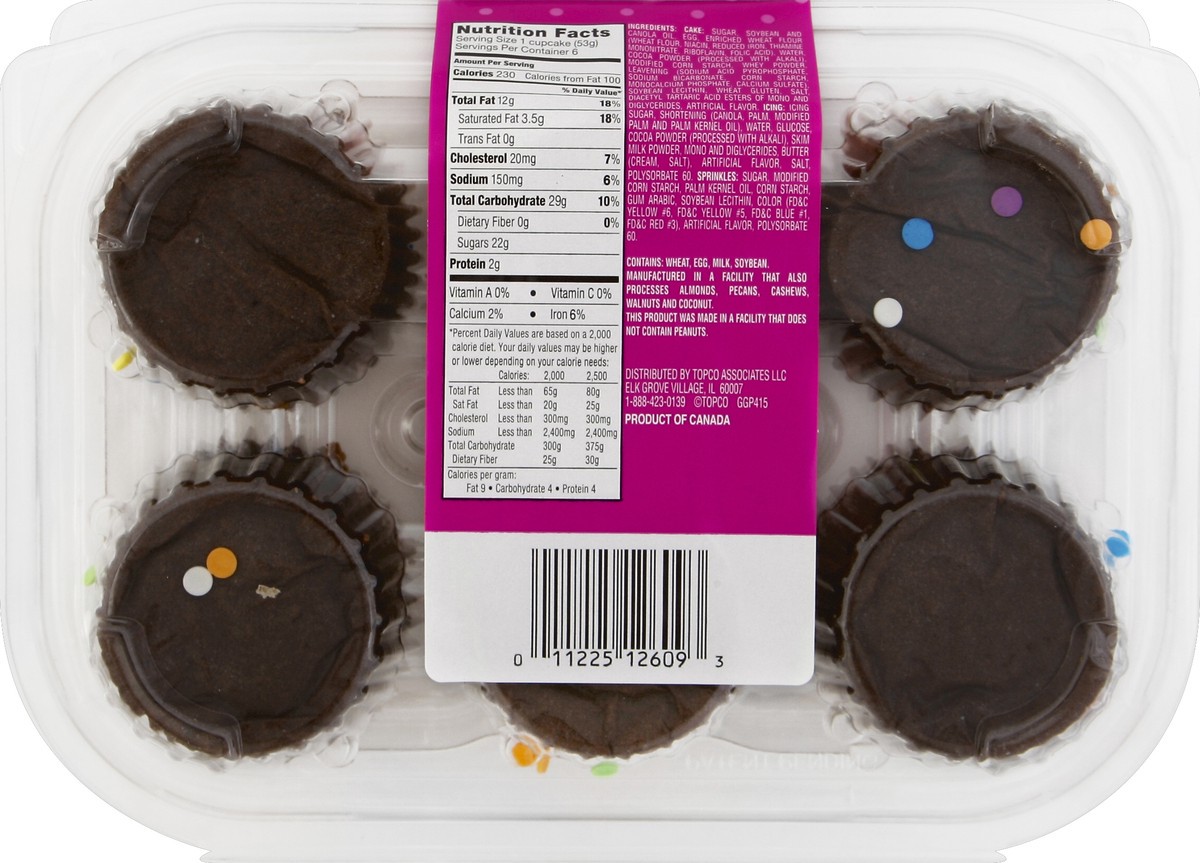 slide 6 of 6, Sweet P's Bake Shop Chocolate Cupcakes 6 ea, 6 ct