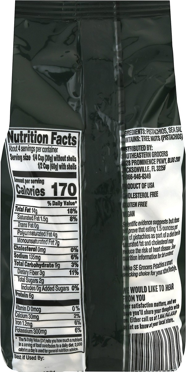 slide 2 of 13, SE Grocers Pistachio Inshell Roasted Salted, 8 oz