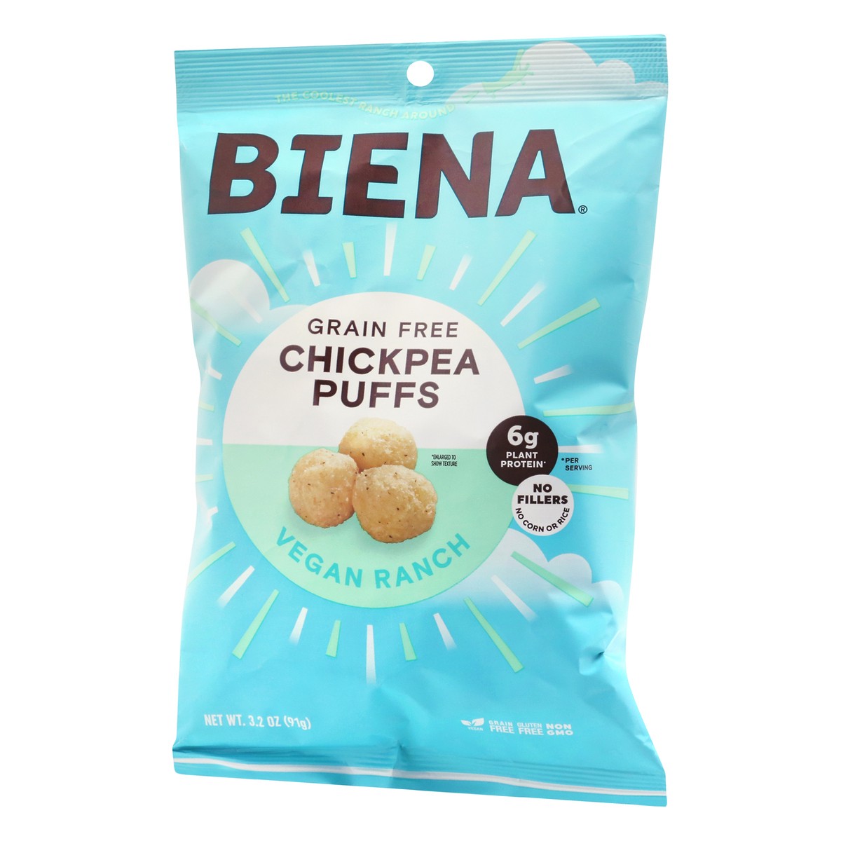 slide 5 of 9, BIENA Puffs Chick Peas Ranch, 1 ct