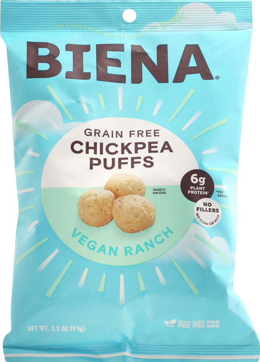 slide 7 of 9, BIENA Puffs Chick Peas Ranch, 1 ct