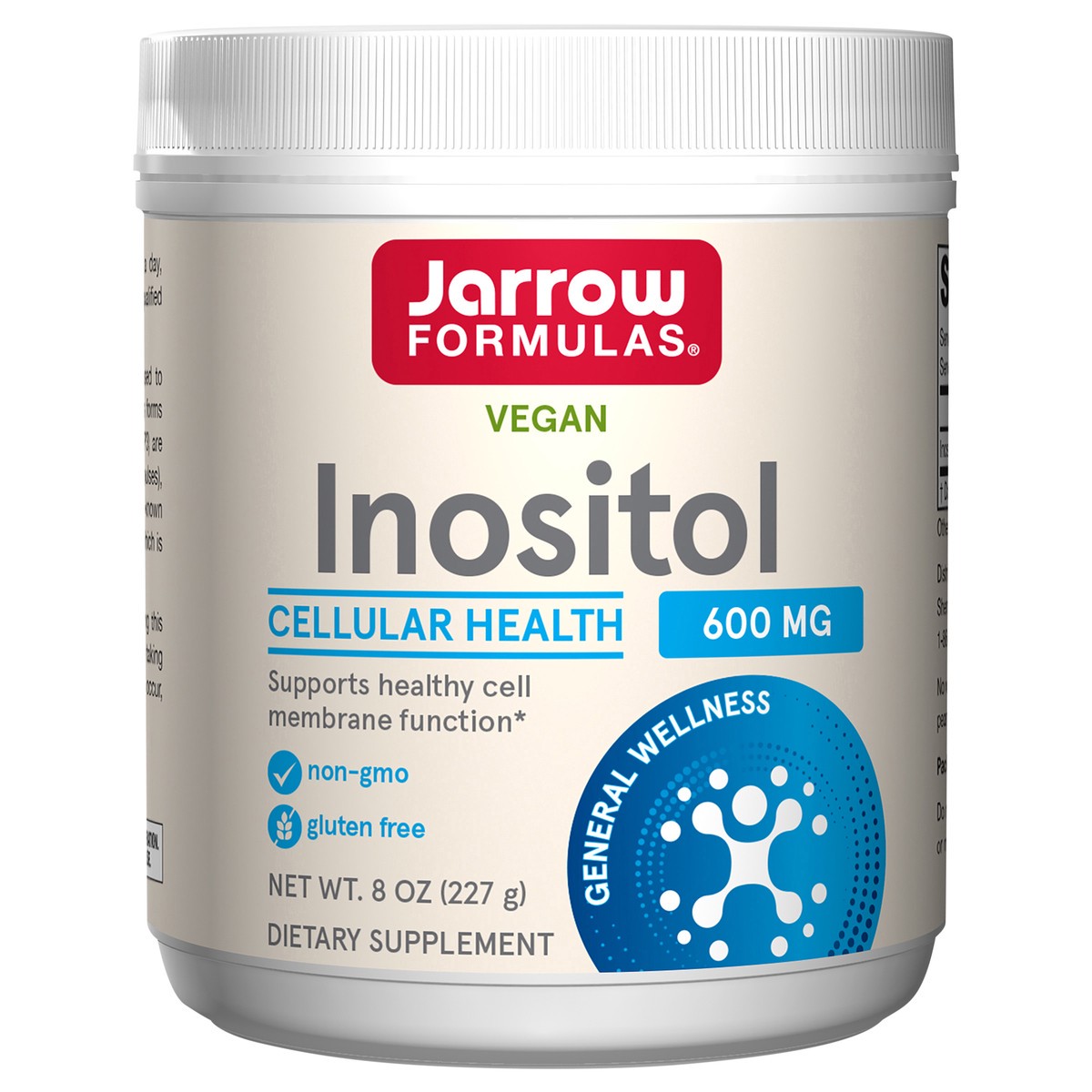 slide 2 of 2, Jarrow Formulas Inositol 600 mg, Dietary Supplement for Cellular Health Support, 8 oz Powder, Approximately 378 Day Supply, 8 oz