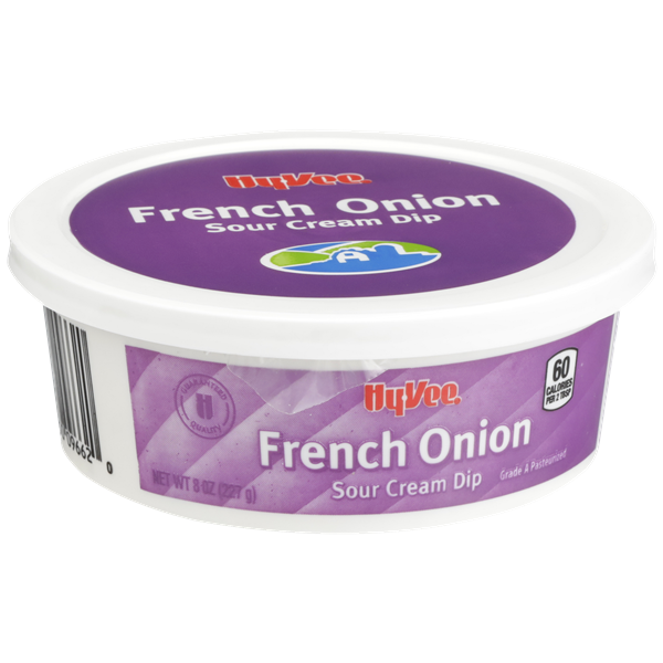 slide 1 of 1, Hy-vee French Onion Sour Cream Dip, 8 oz