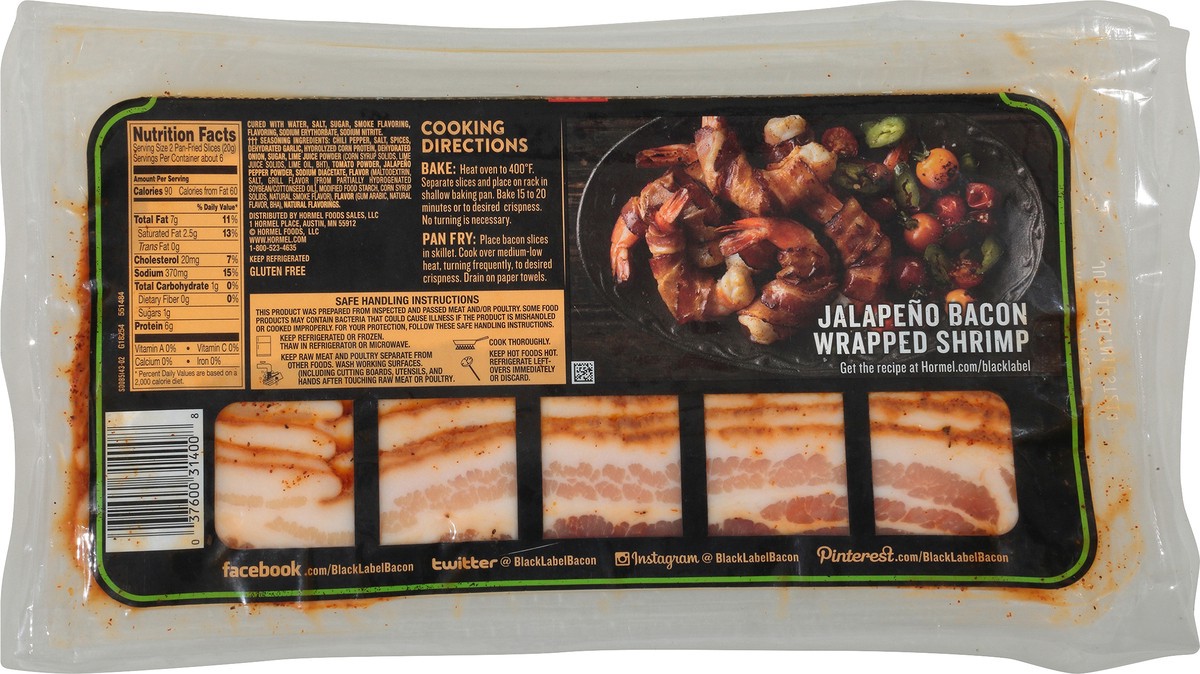 slide 6 of 9, HORMEL BLACK LABEL Jalapeno Bacon, 12 oz