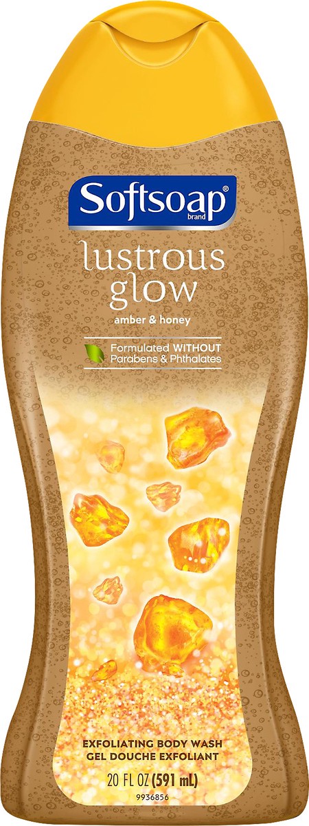 slide 2 of 3, Softsoap Lustrous Glow Exfoliating Amber & Honey Body Wash 20 oz, 20 fl oz