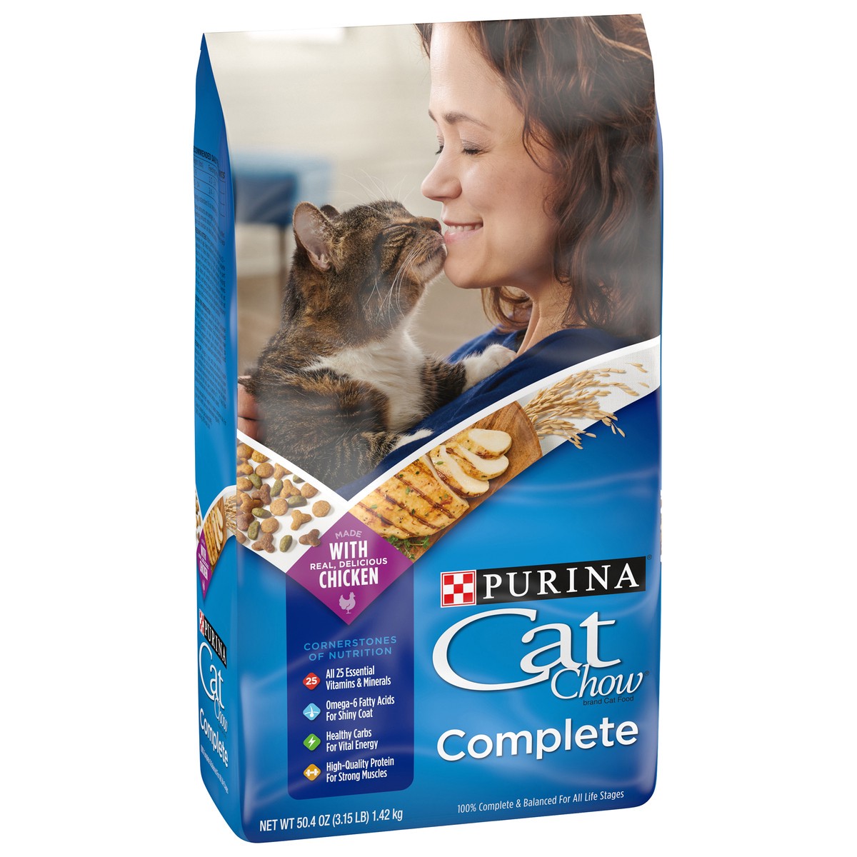 slide 9 of 9, Cat Chow Purina Cat Chow High Protein Dry Cat Food, Complete - 3.15 lb. Bag, 50.4 oz