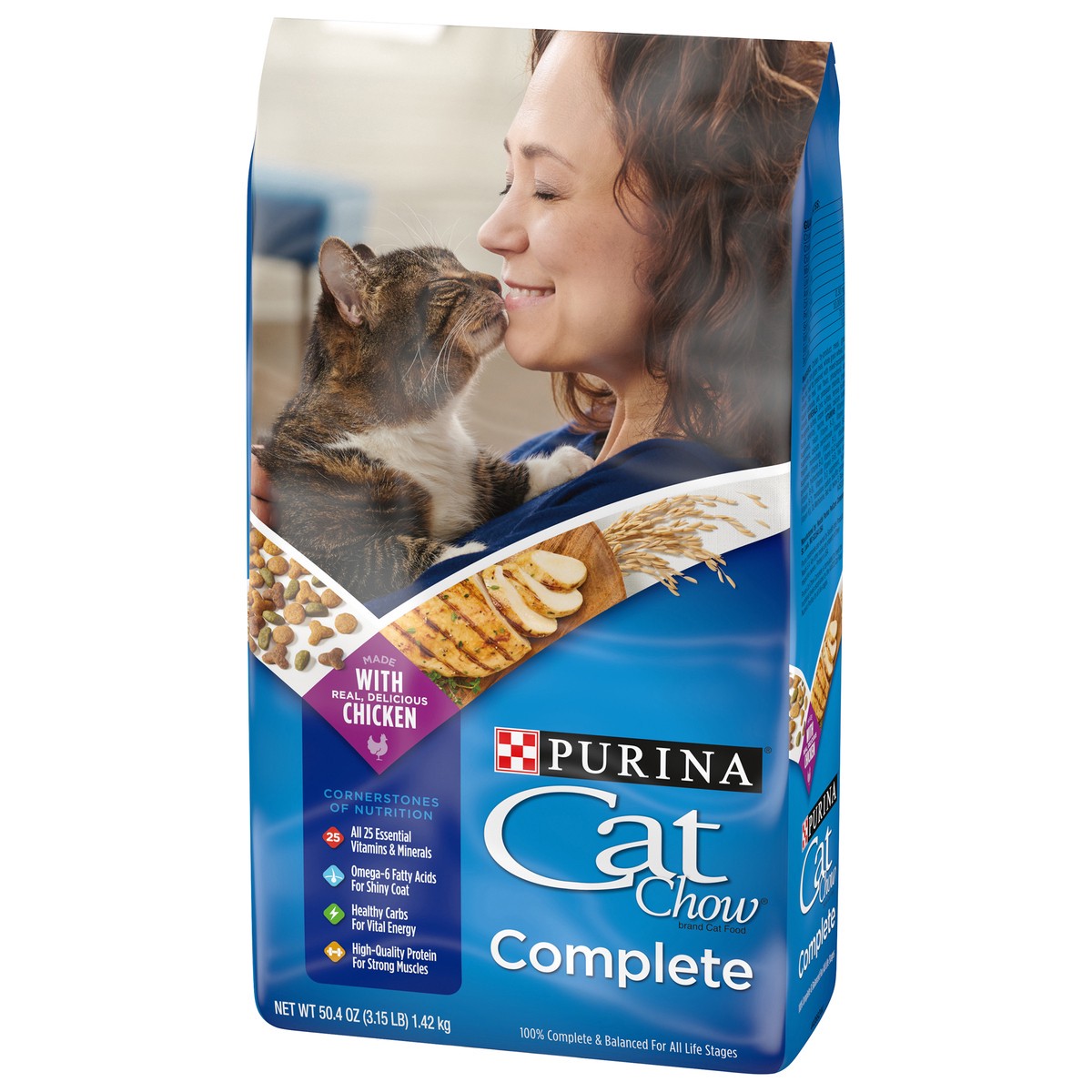 slide 7 of 9, Cat Chow Purina Cat Chow High Protein Dry Cat Food, Complete - 3.15 lb. Bag, 50.4 oz