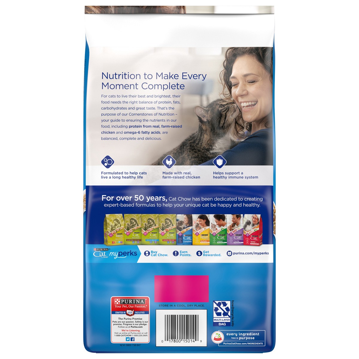 slide 6 of 9, Cat Chow Purina Cat Chow High Protein Dry Cat Food, Complete - 3.15 lb. Bag, 50.4 oz