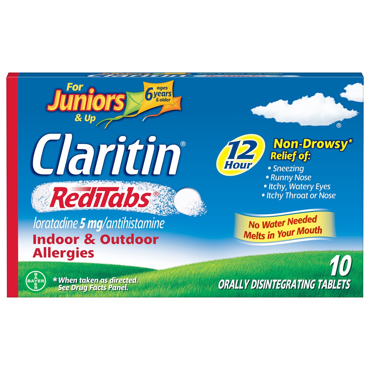 slide 1 of 6, Claritin RediTabs 12 Hour 5 mg Loratadine/Antihistamine Orally Disintegrating Tablets for Juniors & Up 10 ea, 10 ct