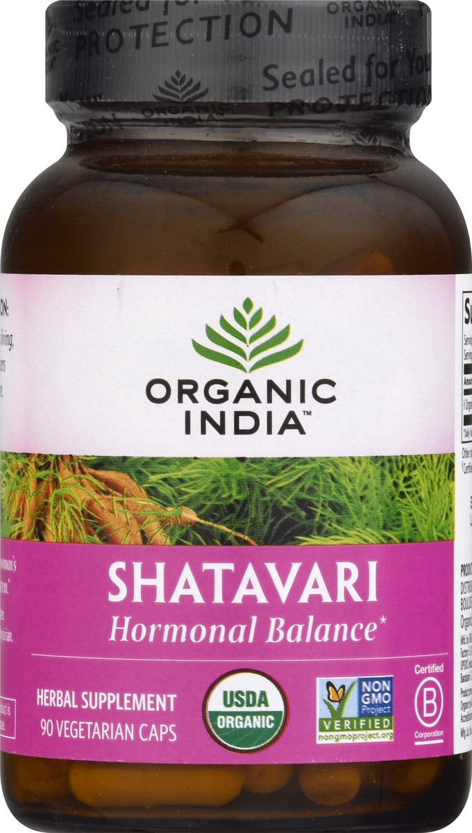 slide 5 of 12, Organic India Shatavari Hormonal Balance Herbal Supplement, 90 ct