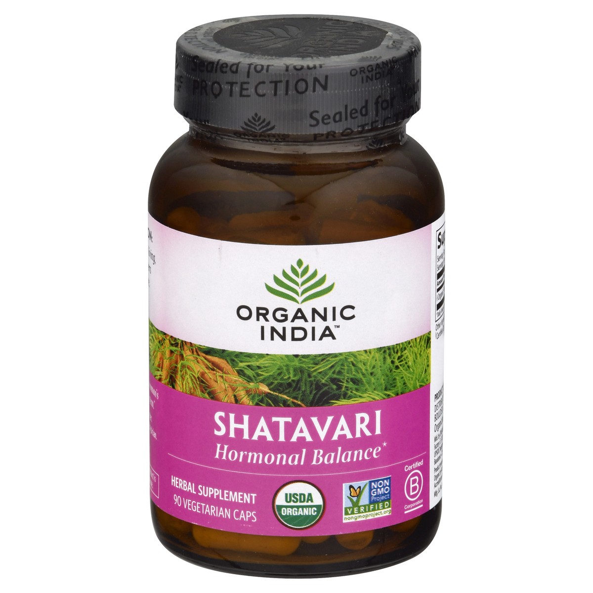 slide 1 of 12, Organic India Shatavari Hormonal Balance Herbal Supplement, 90 ct