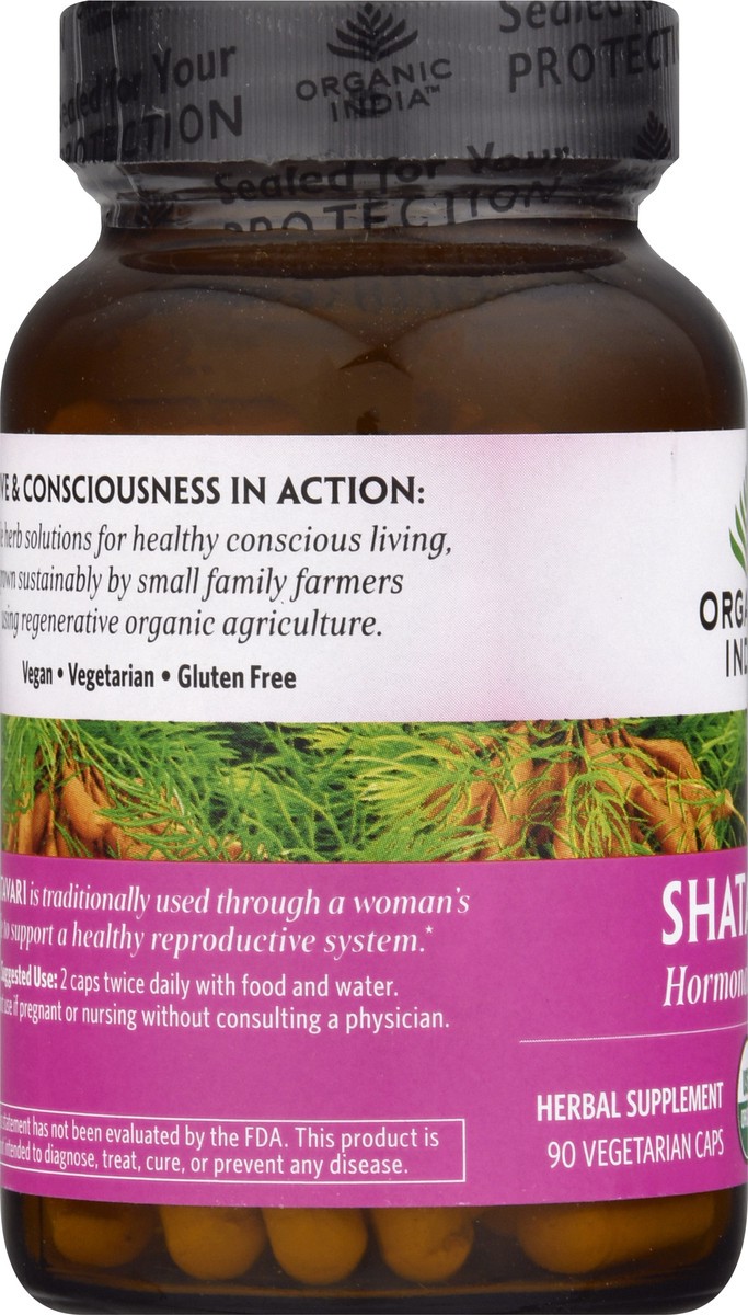 slide 11 of 12, Organic India Shatavari Hormonal Balance Herbal Supplement, 90 ct