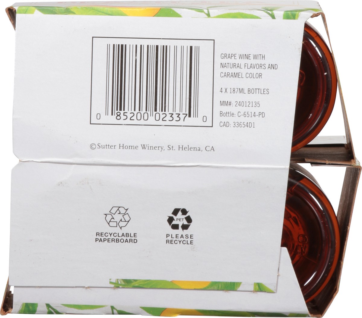 slide 5 of 9, Sutter Home Peach Tea Wine Cocktail 4 - 187 ml Bottles, 4 ct; 187 ml