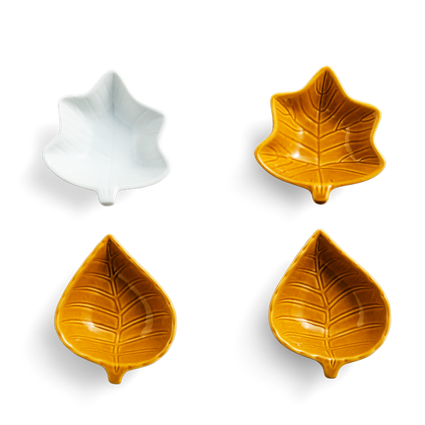 slide 1 of 1, Hy-Vee Seasons Harvest Leaf Tidbit Bowls, Set Of 4, 4 ct