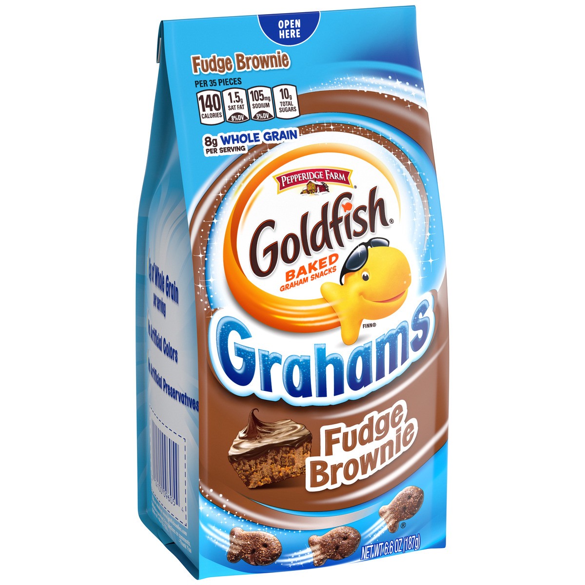 slide 5 of 9, Goldfish Grahams Fudge Brownie Crackers, 6.6 oz