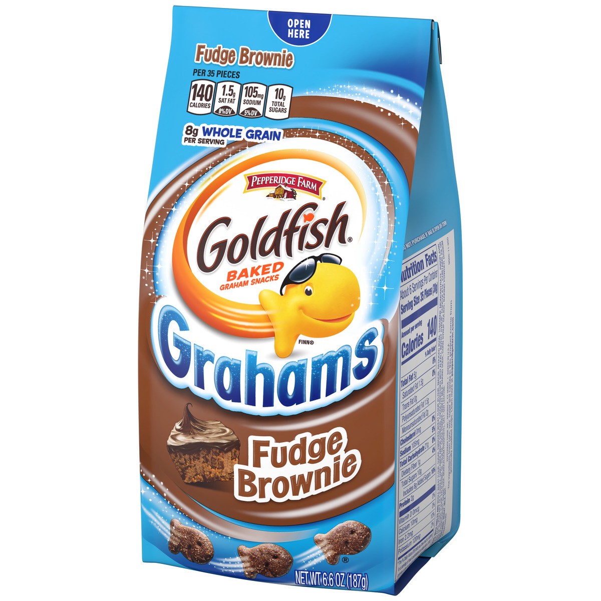 slide 8 of 9, Goldfish Grahams Fudge Brownie Crackers, 6.6 oz