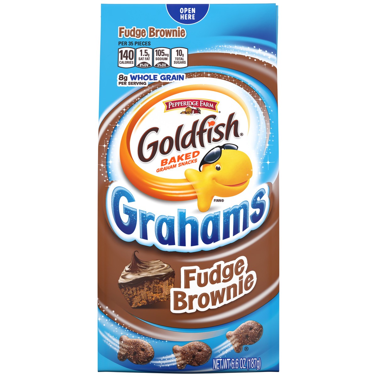 slide 9 of 9, Goldfish Grahams Fudge Brownie Crackers, 6.6 oz