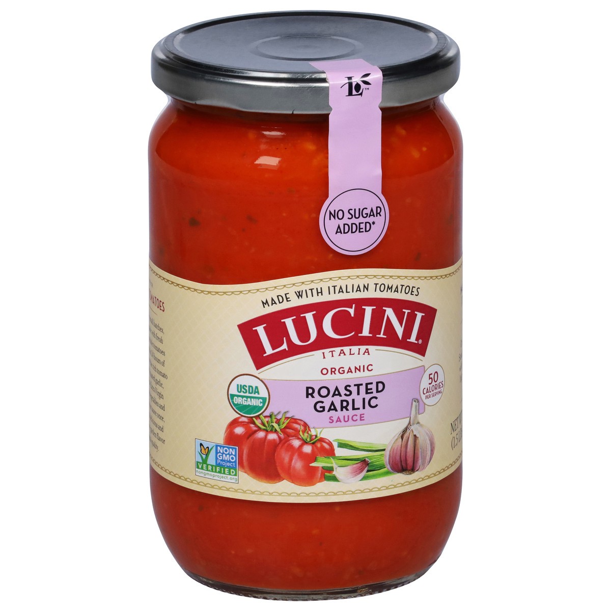 slide 2 of 9, Lucini Italia Lucini Organic Roasted Garlic Marinara, 25.5 oz