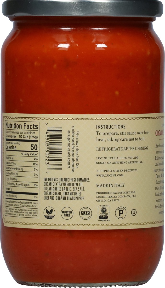 slide 5 of 9, Lucini Italia Lucini Organic Roasted Garlic Marinara, 25.5 oz