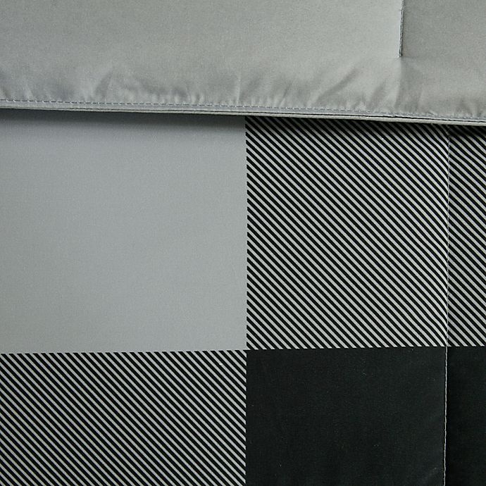 slide 4 of 4, Madison Park Essentials Barrett King/California King Comforter Set - Grey/Black, 1 ct