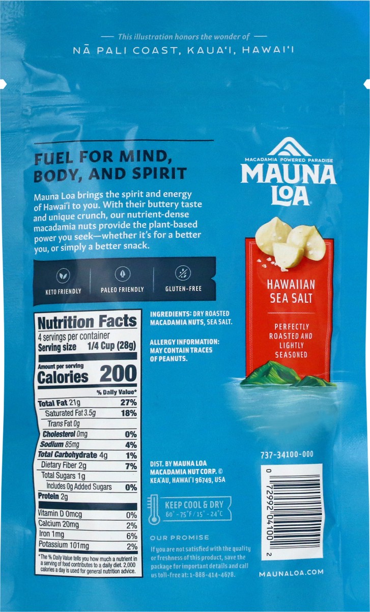slide 6 of 9, Mauna Loa Dry Roasted Sea Salt Macadamias 4 oz, 4 oz