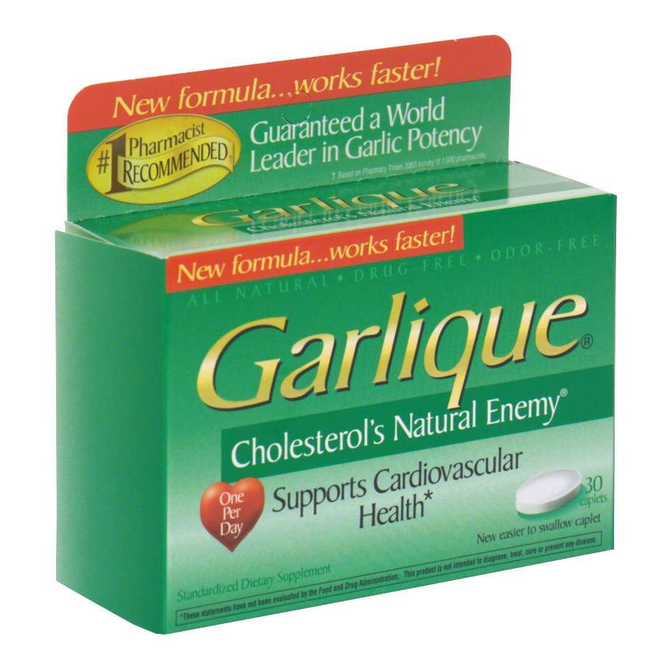 slide 1 of 1, Garlique Cholesterol's Natural Enemy Caplets Dietary Supplement, 30 ct