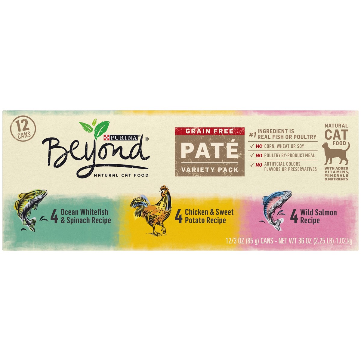 slide 8 of 17, Beyond Purina Beyond Grain Free Wet Cat Food Pate Variety Pack, 2.25 lb