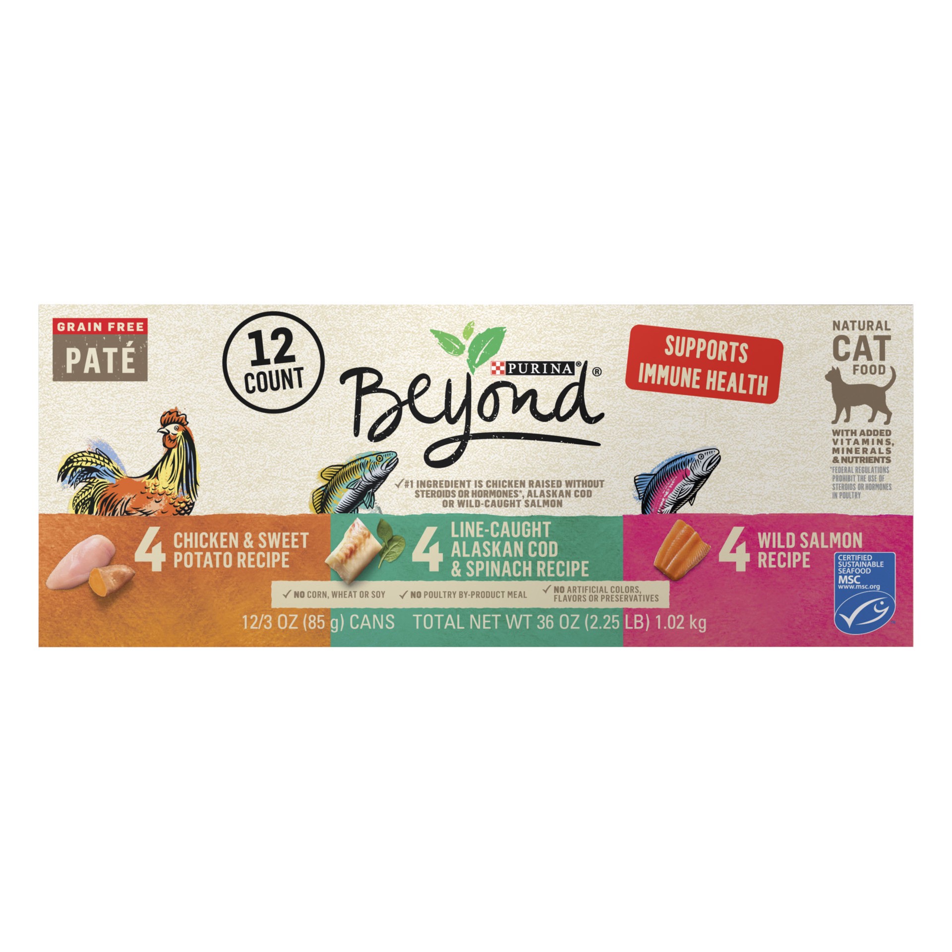 slide 1 of 17, Beyond Purina Beyond Grain Free Wet Cat Food Pate Variety Pack, 2.25 lb