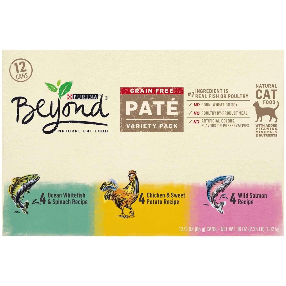 slide 3 of 17, Beyond Purina Beyond Grain Free Wet Cat Food Pate Variety Pack, 2.25 lb