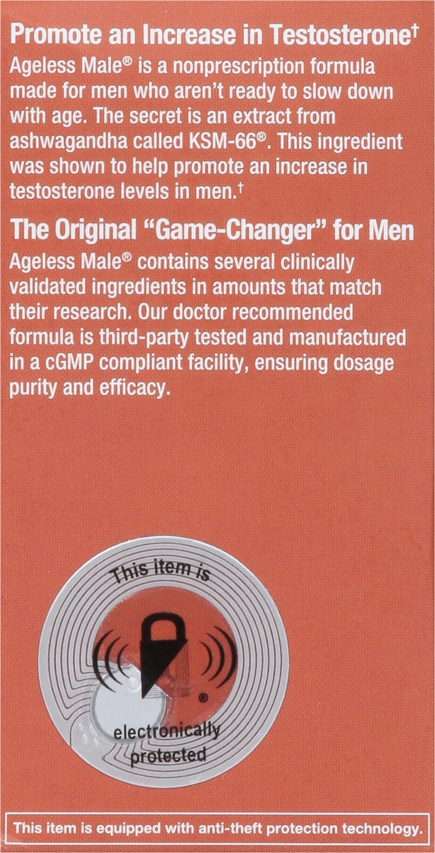 slide 6 of 10, Ageless Male Free Testosterone Booster by New Vitality, 60 ct