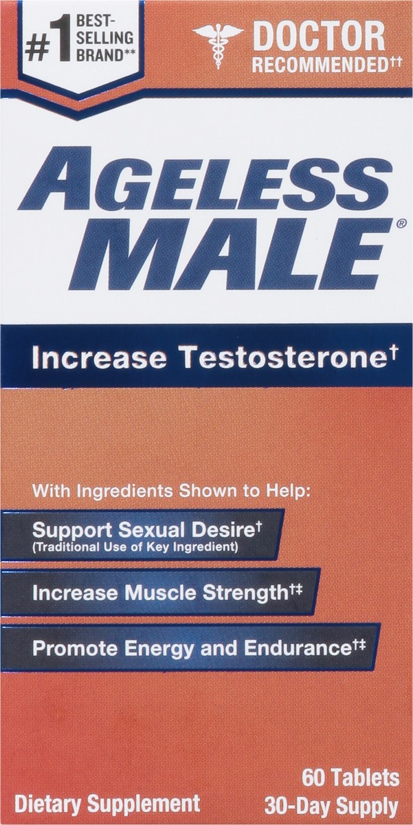 slide 3 of 10, Ageless Male Free Testosterone Booster by New Vitality, 60 ct
