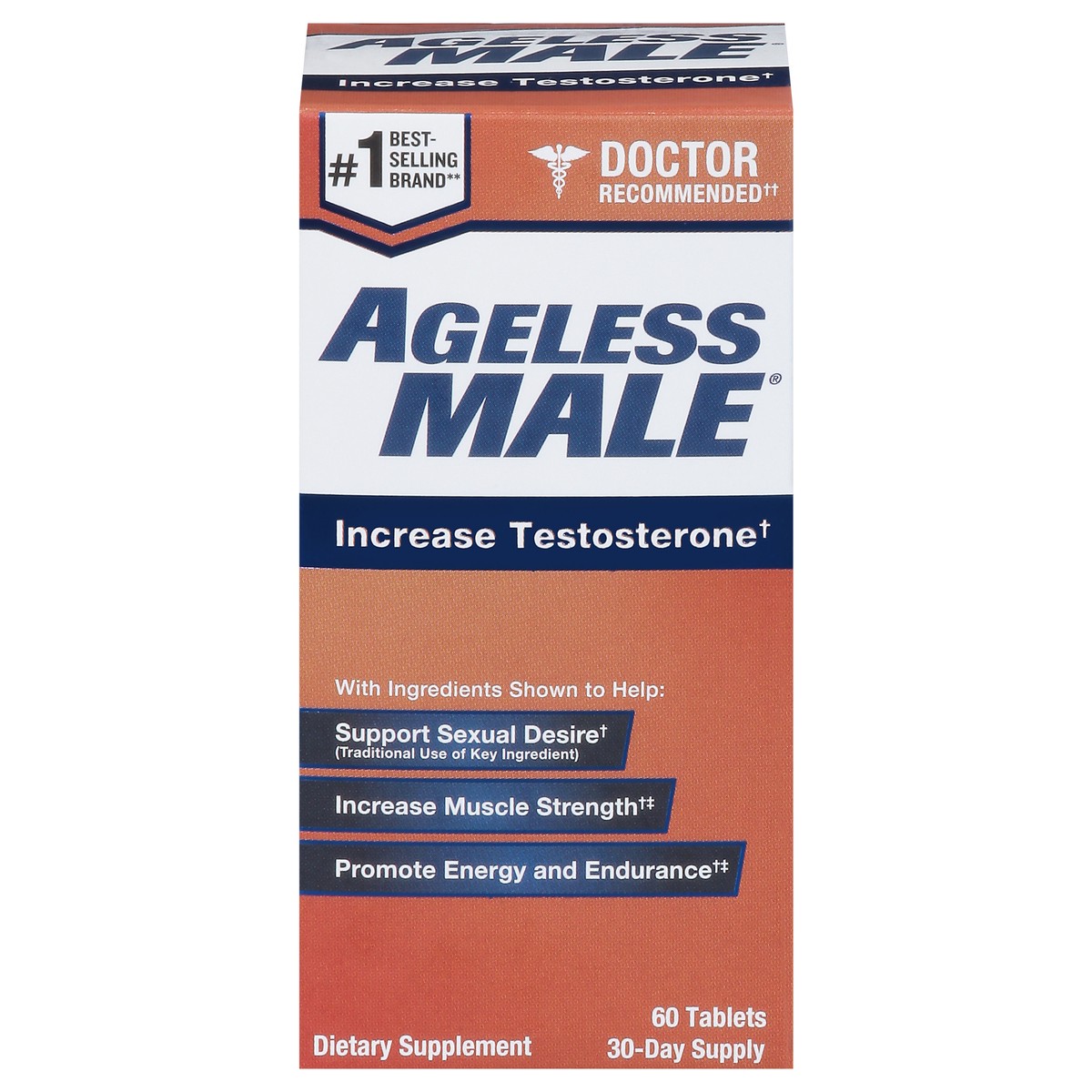slide 5 of 10, Ageless Male Free Testosterone Booster by New Vitality, 60 ct