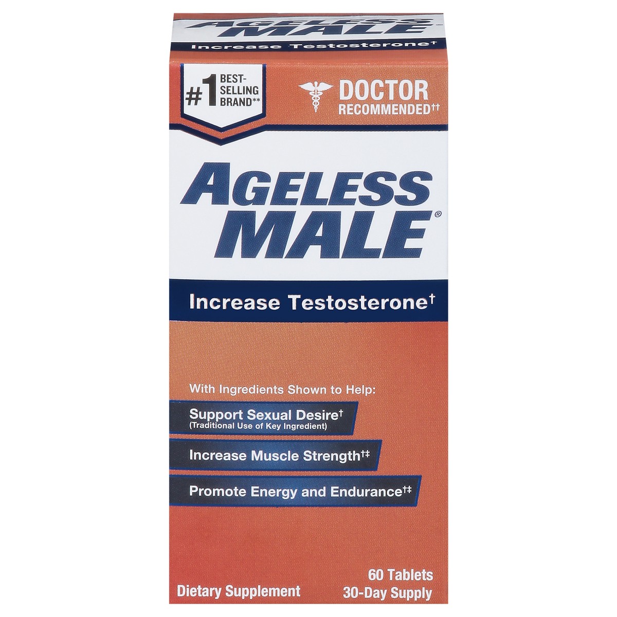 slide 1 of 10, Ageless Male Free Testosterone Booster by New Vitality, 60 ct