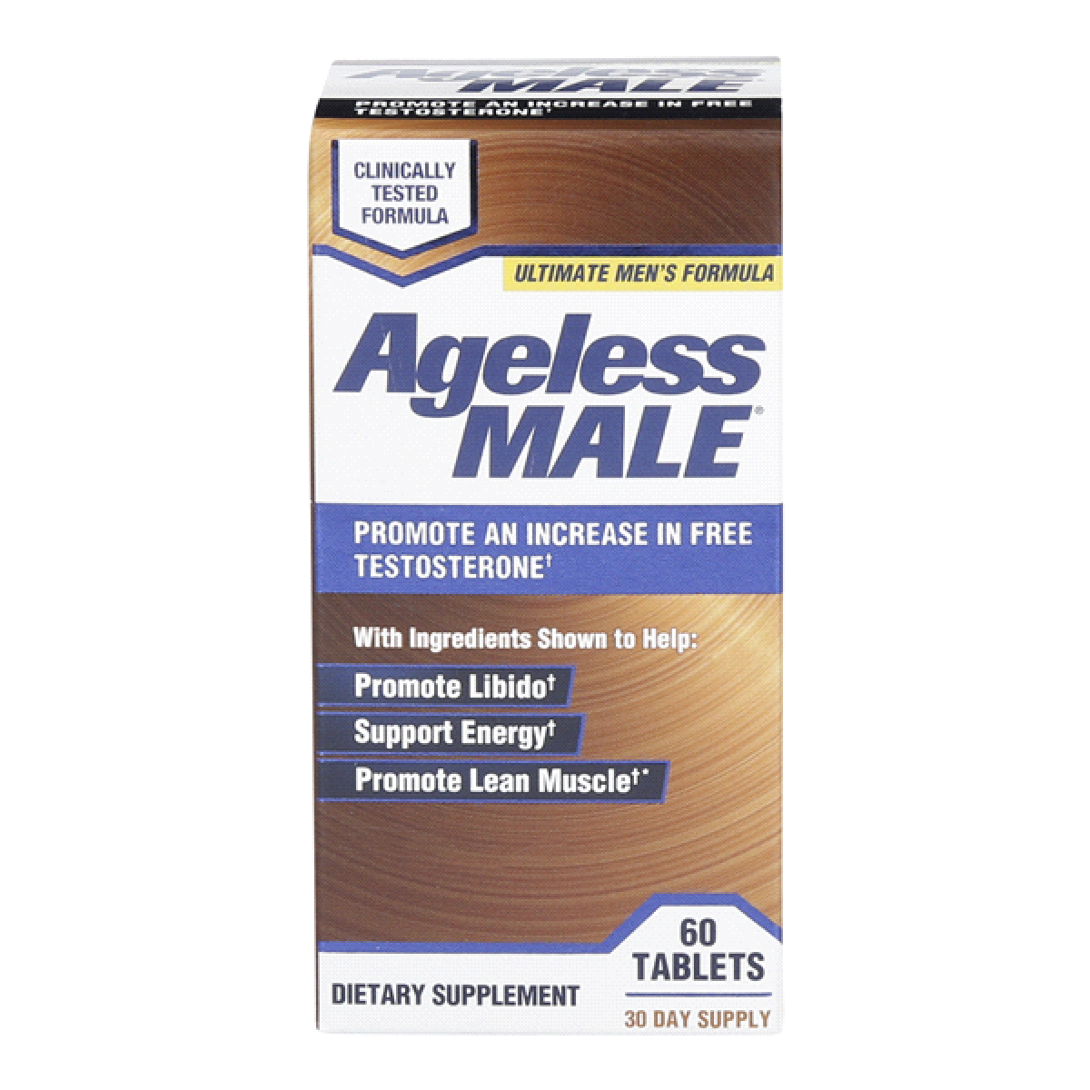 slide 1 of 1, Ageless Male Free Testosterone Booster by New Vitality, 60 ct