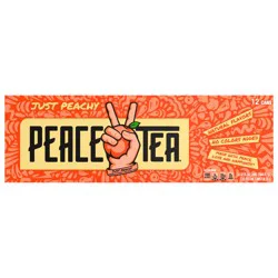 Peace Tea Just Peachy, Iced Tea with Natural Peach Flavor, 12 fl oz Cans, 12 Pack