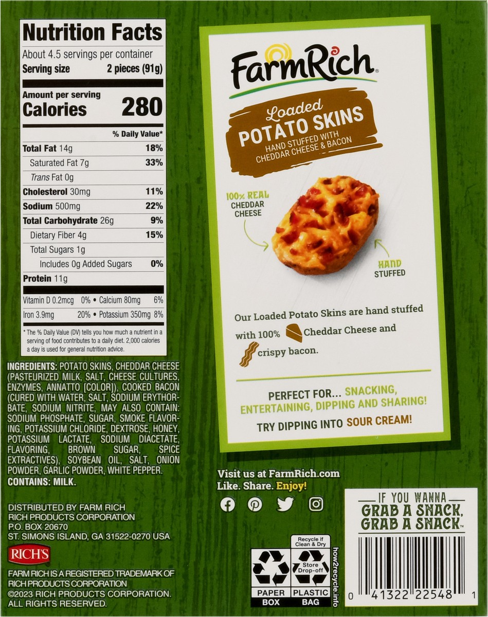 slide 5 of 9, Farm Rich Loaded Potato Skins 14.3 oz, 14.3 oz
