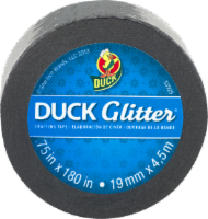 slide 1 of 1, Duck Glitter Crafting Tape - Black, 75 in x 180 in