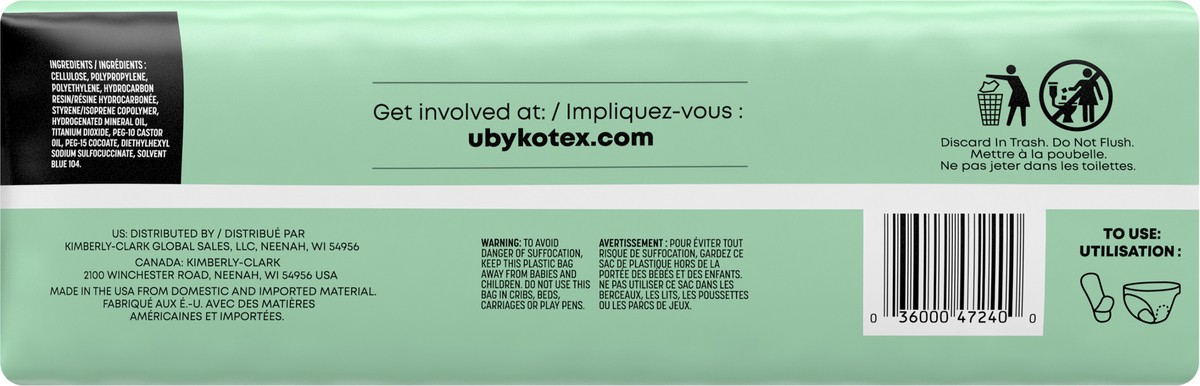 slide 5 of 10, U by Kotex Clean & Secure Maxi Pads, Regular Absorbency, 48 Count, 48 ct