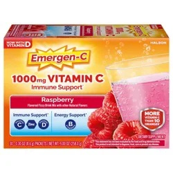 Emergen-C Vitamin C 1000mg Powder with Antioxidants Fizzy Drink Mix, Raspberry Flavor, 30 Count