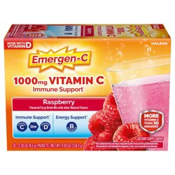 Emergen-C Vitamin C 1000mg Powder with Antioxidants Fizzy Drink Mix, Raspberry Flavor, 30 Count